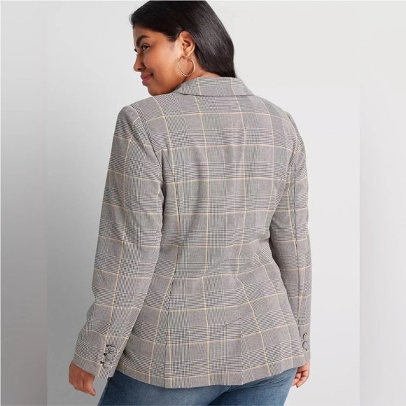 Lane Bryant Plus Size Double Breasted Blazer in Bastille Plaid Check size 14 - Picture 2 of 13